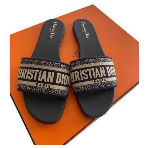 navy blue christian dior slides|dior designer sandals.